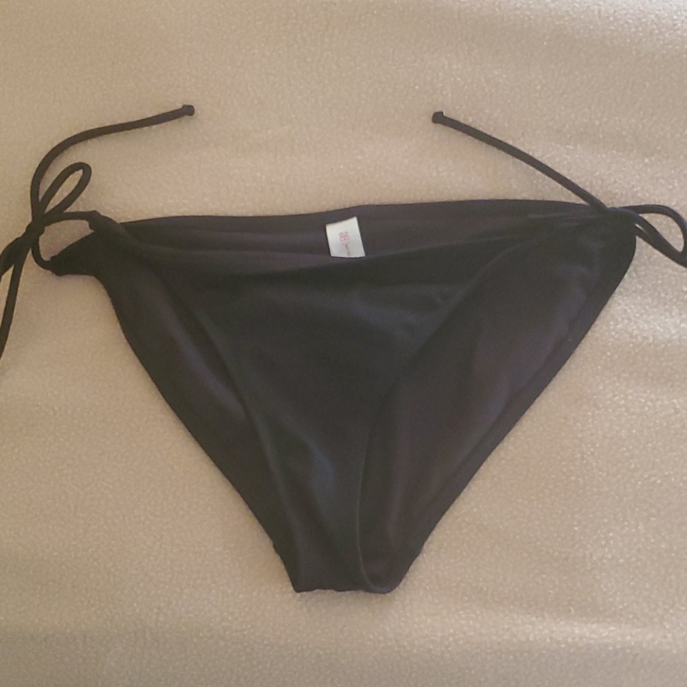 Black Large tie bikini bottoms